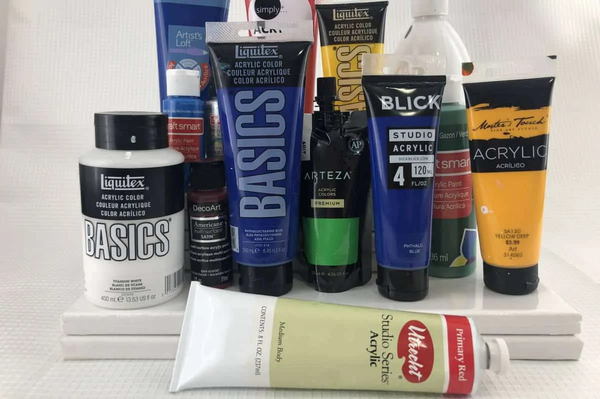 Various Acrylic Paints Used for Pouring